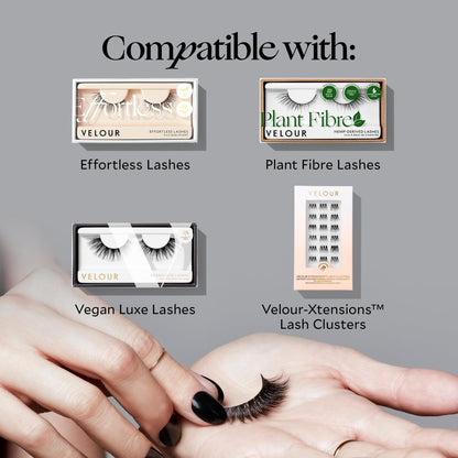Velour Lashes Glue & Go Pen – Transparenter Wimpernklebestift mit Präzisionsspitze, anfängerfreundlich, trocknet klar, dermatologisch getestet