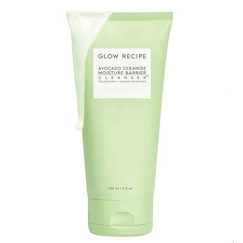 Glow Recipe Avocado Ceramide Reinigungsgel – Feuchtigkeitsspendender Gel-to-Schaum Gesichtsreiniger für trockene Haut, Barrier Support, Hyaluronsäure + Hafermehl (150ml)