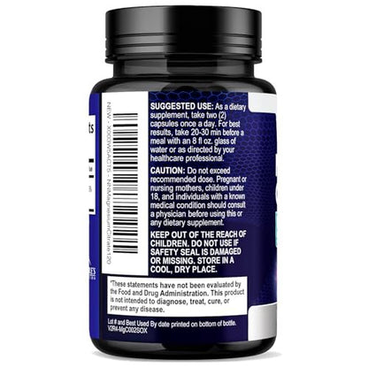 Magnesiumcitrat 1000mg pro Portion - 3-fach Stärke Magnesiumpräparat für Knochen, Muskeln, Herz, natürliche Schlafunterstützung für Männer & Frauen, vegane Mineralstoffkapseln, nicht-GVO, in den USA abgefüllt - 120 Kapseln