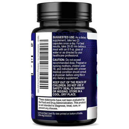 Magnesiumcitrat 1000mg pro Portion - 3-fach Stärke Magnesiumpräparat für Knochen, Muskeln, Herz, natürliche Schlafunterstützung für Männer & Frauen, vegane Mineralstoffkapseln, nicht-GVO, in den USA abgefüllt - 120 Kapseln