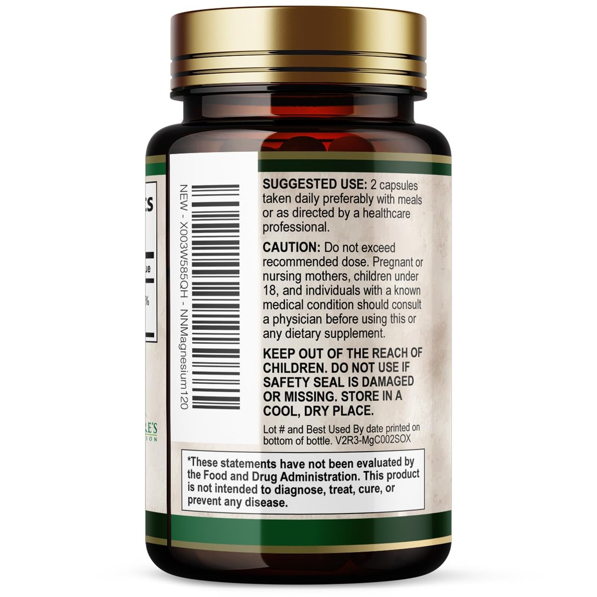Magnesiumcitrat 1000 mg pro Portion – Extra starkes Magnesium für Knochen-, Muskel-, Nerven- und Herzgesundheit, natürliches Magnesiumpräparat für Ruhe und Ganzkörperunterstützung, in den USA abgefüllt – 120 Kapseln