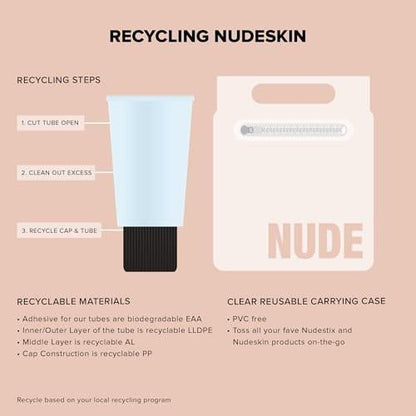 Nudestix 3-Stufen Citrus Renew Set für Make-up – Reisegröße Hautpflegeset mit Reinigungsbalsam, Peeling & Feuchtigkeitscreme/Primer