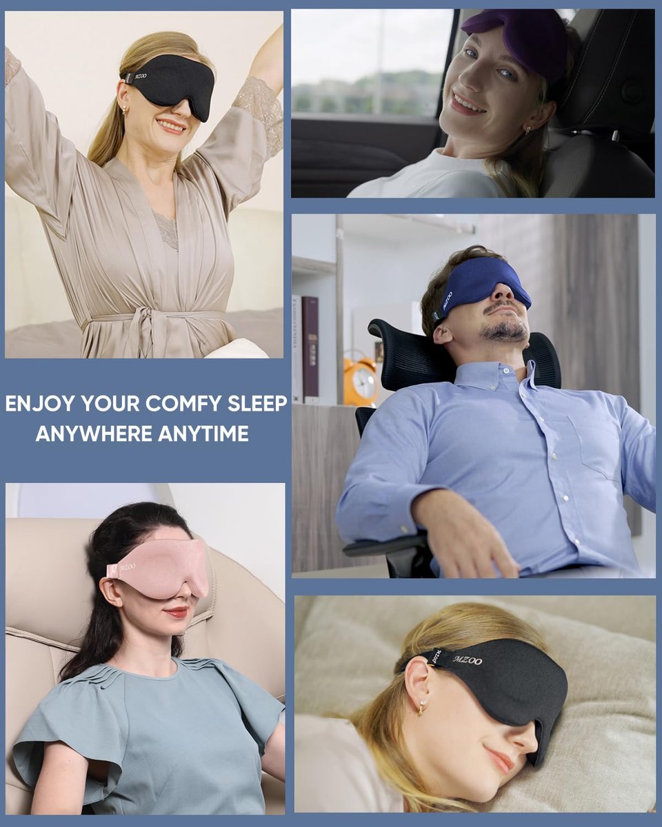 MZOO Luxus Schlafmaske für Seitenschläfer Männer Frauen – Null Augen-Druck 3D Schlafmaske, Lichtblockierendes Patentiertes Design, Weiche Augenabdeckung für Reisen, Pink