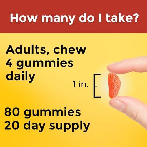 Nature Made Vitamin C 1000 mg pro Portion – Immununterstützung für Erwachsene, 80 Gummibärchen, 20-Tage-Vorrat