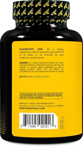 Primaforce Stickstoffmonoxid-Booster (2.250 mg, 120 Kapseln) - 40 Portionen für Pre-Workout und Post-Workout