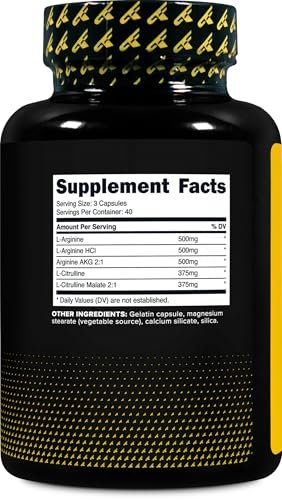 Primaforce Stickstoffmonoxid-Booster (2.250 mg, 120 Kapseln) - 40 Portionen für Pre-Workout und Post-Workout