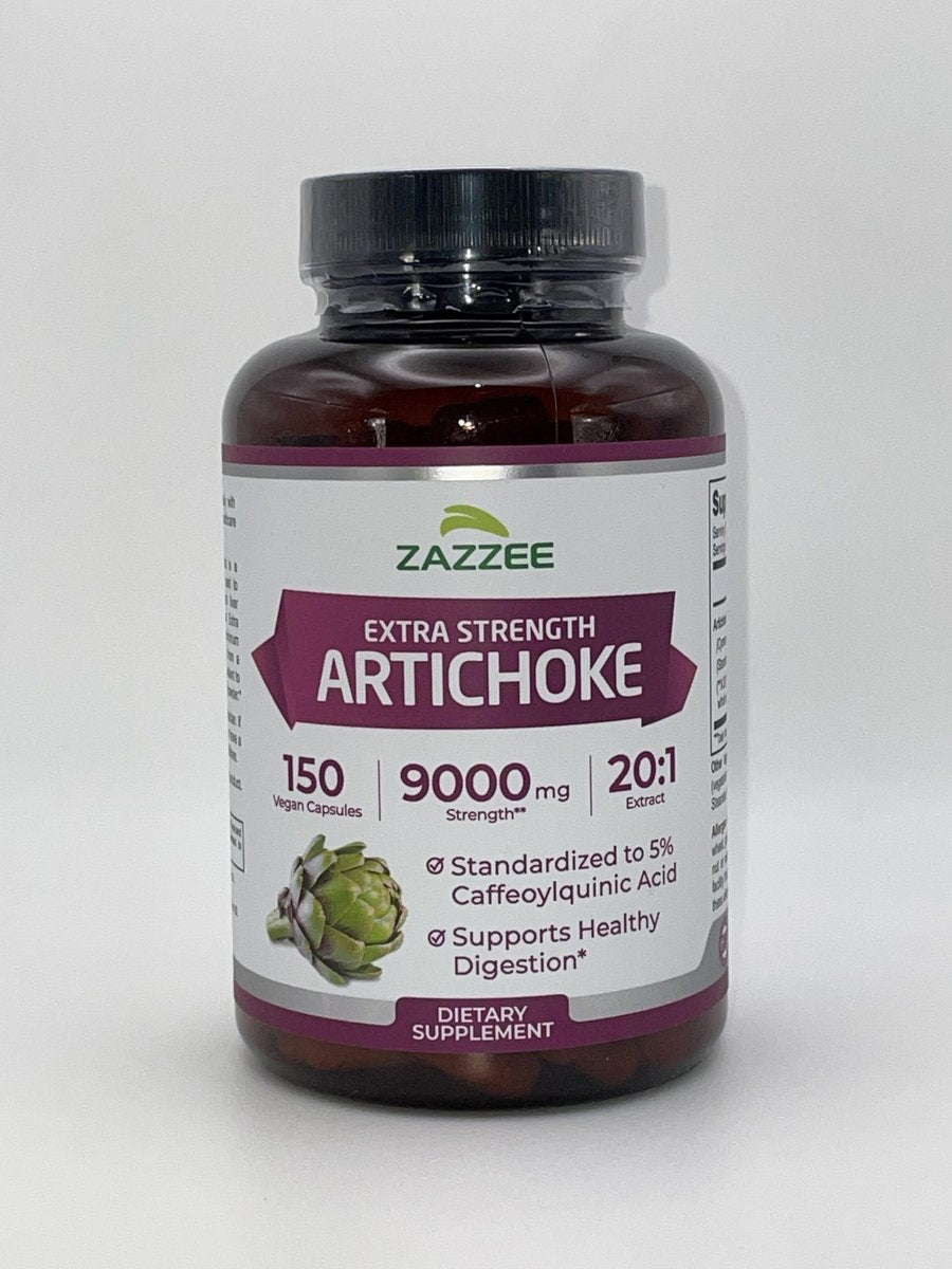 Zazzee Artischocke 20:1 Extrakt mit 5% Kaffeesäure, 150 vegane Kapseln, 5-Monatsvorrat, Cynara Scolymus, Verdauungs- und Leber-Detox-Unterstützung, Nahrungsergänzungsmittel, Non-GMO, Hergestellt in den USA