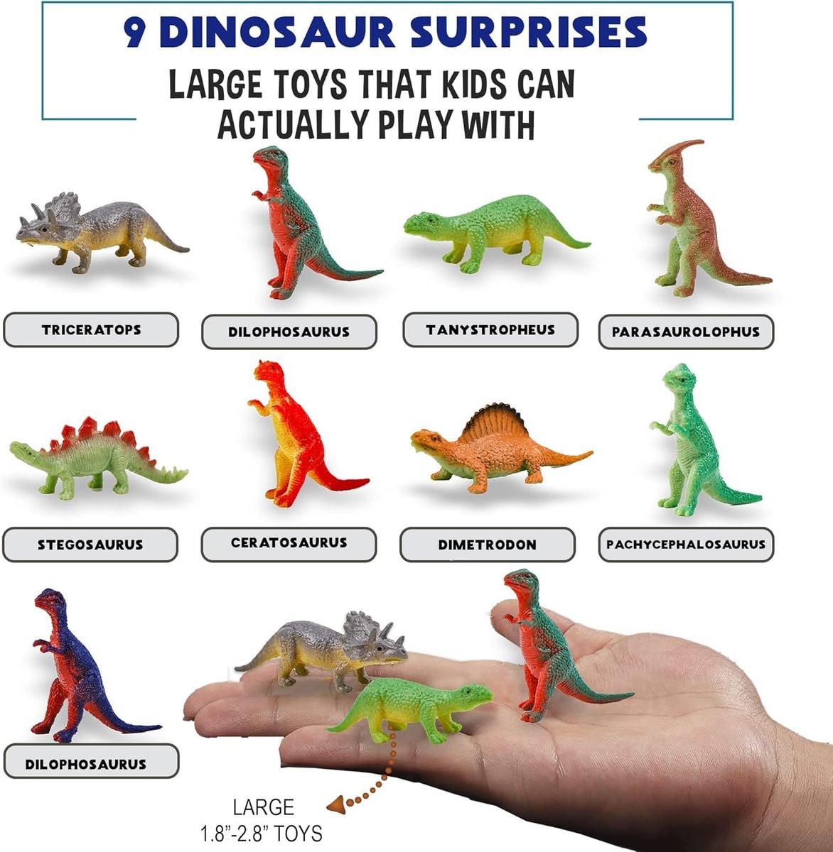 Badeier für Kinder mit Überraschungsspielzeug und Dinosaurier-Puzzle – Set mit 9 organischen Dino-Ei-Badeiern mit reichhaltigem Schaum, Geburtstagsgeschenke für Kinder