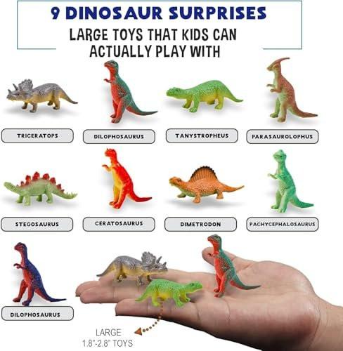 Badeier für Kinder mit Überraschungsspielzeug und Dinosaurier-Puzzle – Set mit 9 organischen Dino-Ei-Badeiern mit reichhaltigem Schaum, Geburtstagsgeschenke für Kinder