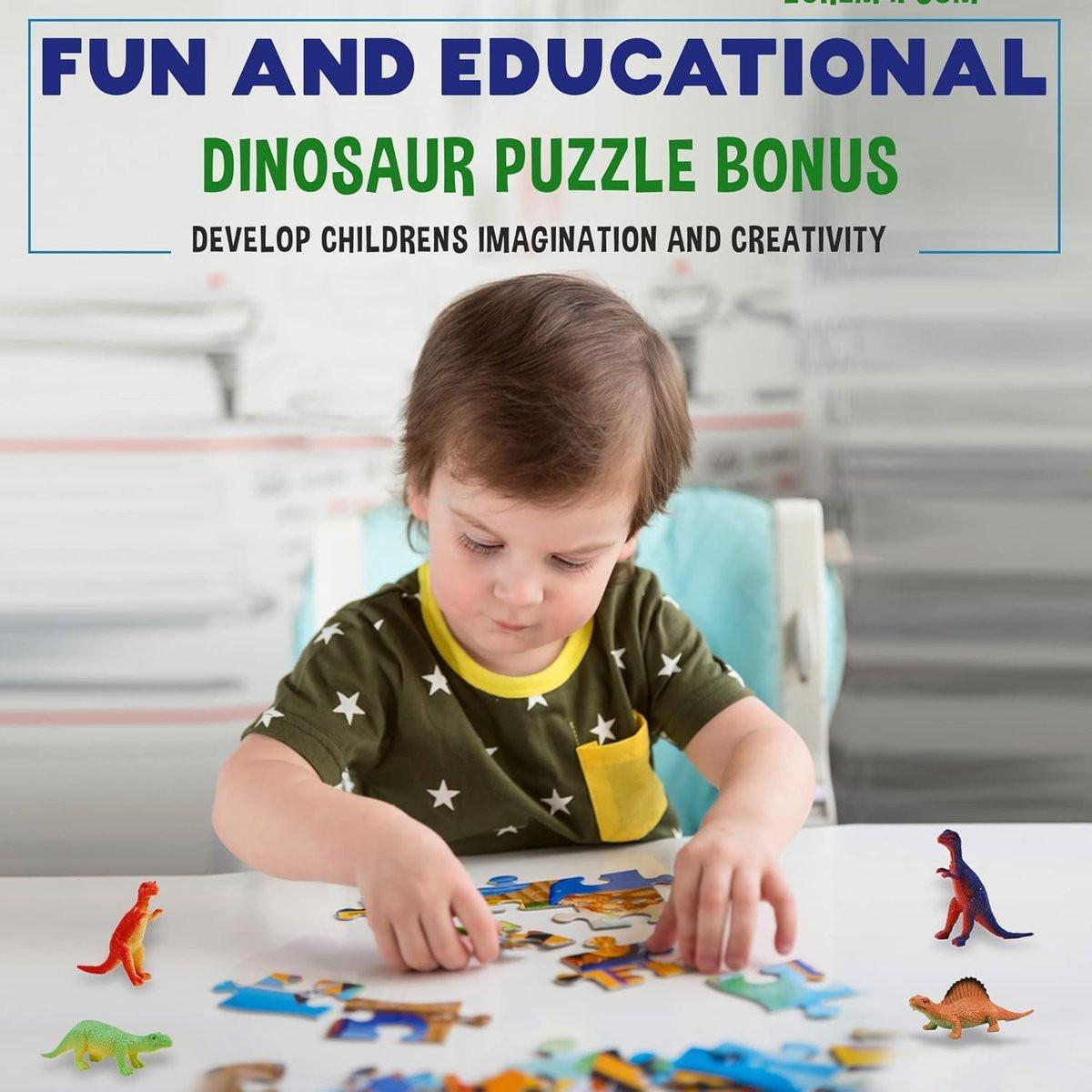 Badeier für Kinder mit Überraschungsspielzeug und Dinosaurier-Puzzle – Set mit 9 organischen Dino-Ei-Badeiern mit reichhaltigem Schaum, Geburtstagsgeschenke für Kinder