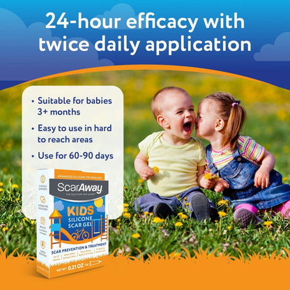 ScarAway Kids Silikon-Narbengel, 100% medizinische Qualität, hilft bei der Verbesserung von Größe, Farbe und Textur hypertropher und Keloide Narben im Gesicht und am Körper durch Verletzungen, Verbrennungen und Operationen, wasserbeständig, klar, 6 g