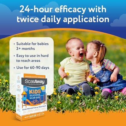 ScarAway Kids Silikon-Narbengel, 100% medizinische Qualität, hilft bei der Verbesserung von Größe, Farbe und Textur hypertropher und Keloide Narben im Gesicht und am Körper durch Verletzungen, Verbrennungen und Operationen, wasserbeständig, klar, 6 g