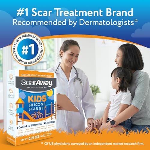 ScarAway Kids Silikon-Narbengel, 100% medizinische Qualität, hilft bei der Verbesserung von Größe, Farbe und Textur hypertropher und Keloide Narben im Gesicht und am Körper durch Verletzungen, Verbrennungen und Operationen, wasserbeständig, klar, 6 g