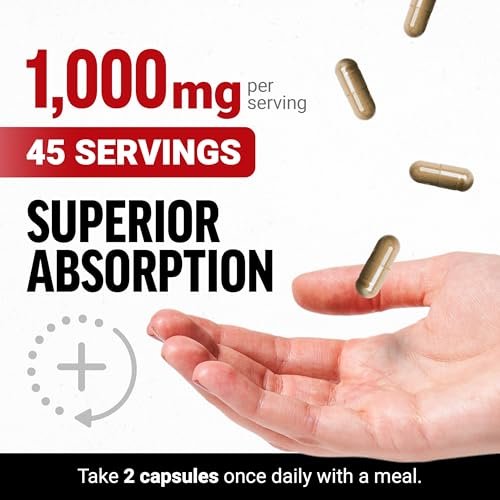 Force Factor Black Maca Wurzel Ergänzung für Männer, 1000 mg Maca Negra Extrakt für Energie, hormonelles Gleichgewicht & Vitalität, verbesserte Absorption mit BioPerine, 90 Kapseln