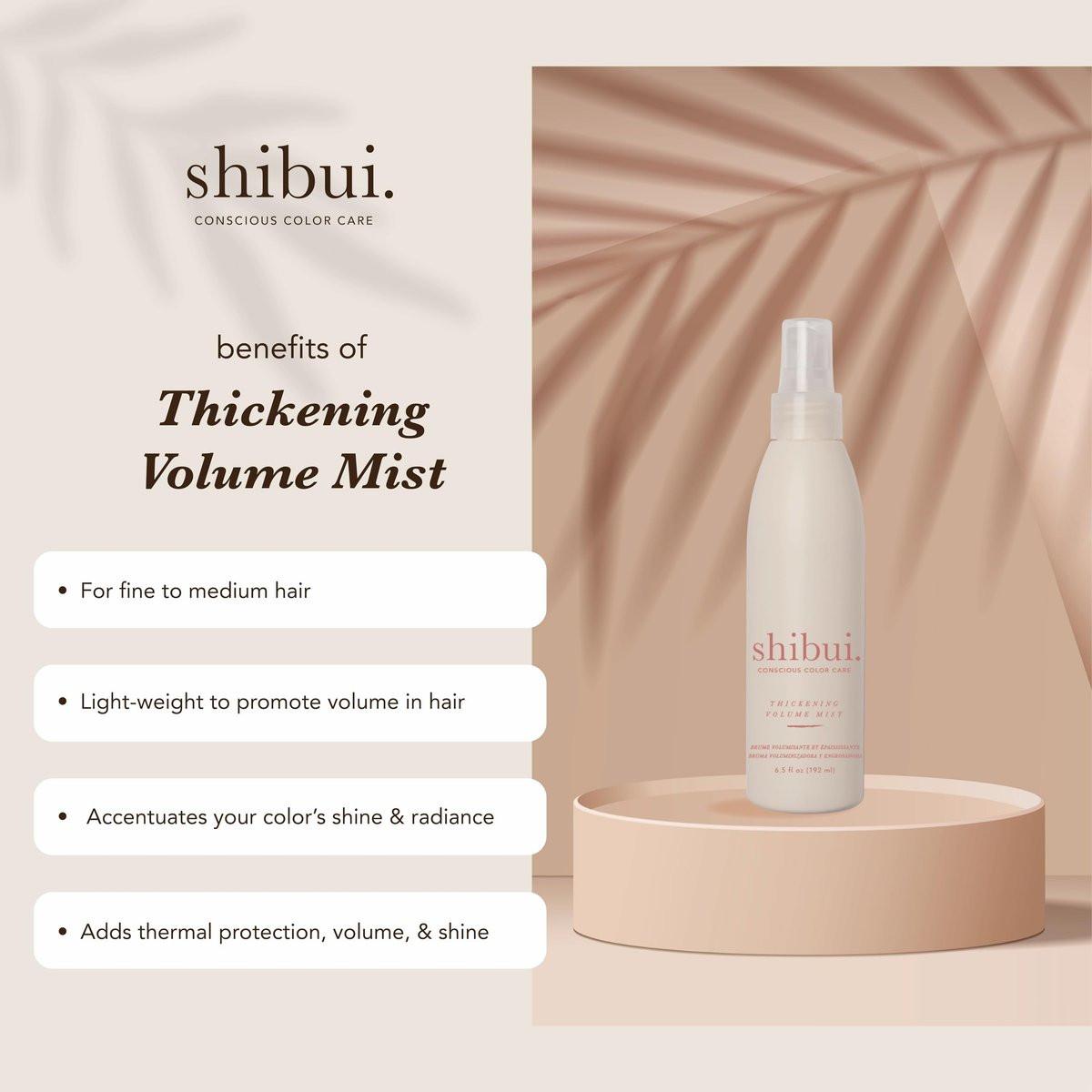 SHIBUI Verdickender Volumen-Nebel – Für mehr Volumen, Sprungkraft & Glanz – Farbsicher, Vegan & Sulfatfrei – 6,5 Fl Oz