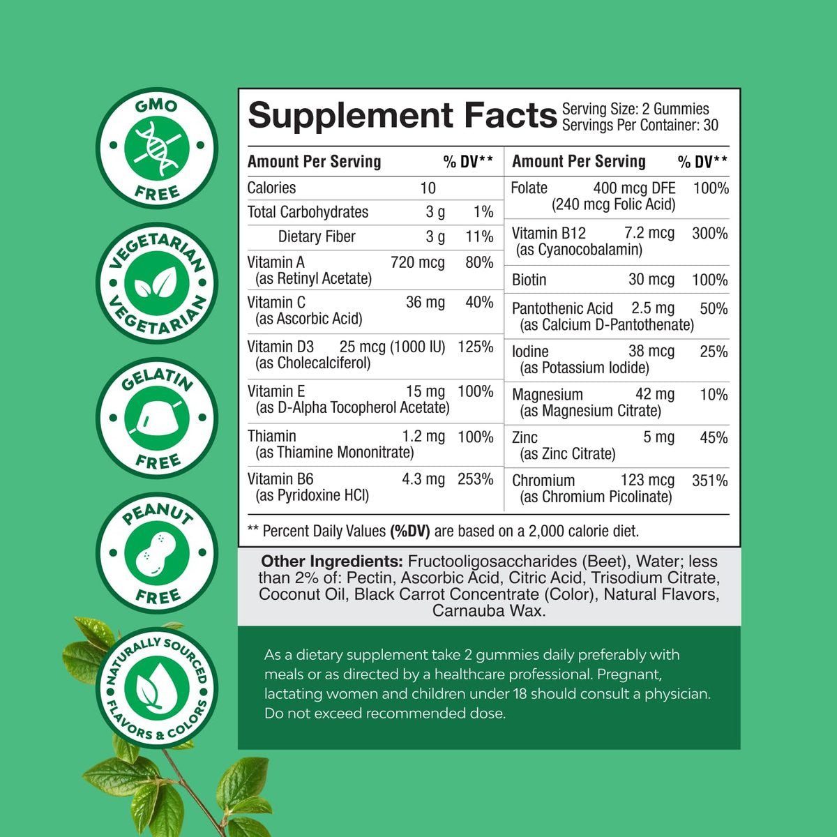 Teen Multivitamin Gummis 12-17 – Gummivitamine für Teenager für bessere Haut, Immunstärke, Stimmung & Energie – Nahrungsergänzung für Mädchen & Jungen mit Zink, Magnesium, Vitamin A, C, D & E – 60 Stück