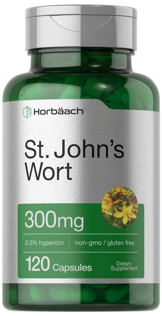 Horbäach Johanniskraut Kapseln 300 mg | 120 Stück | Non-GMO, Glutenfrei | Kräuterextrakt