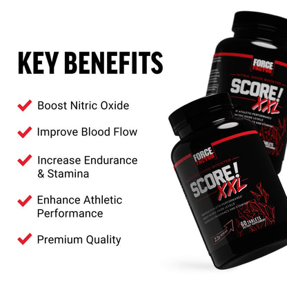 Force Factor Score! XXL Stickstoffmonoxid-Booster für Männer mit L-Citrullin, Bockshornklee, Schwarzer Maca & Tribulus Terrestris – 60 Tabletten