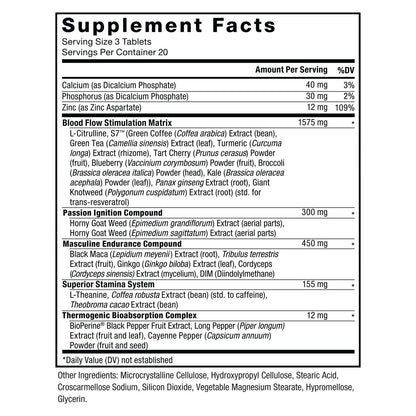 Force Factor Score! XXL Stickstoffmonoxid-Booster für Männer mit L-Citrullin, Bockshornklee, Schwarzer Maca & Tribulus Terrestris – 60 Tabletten
