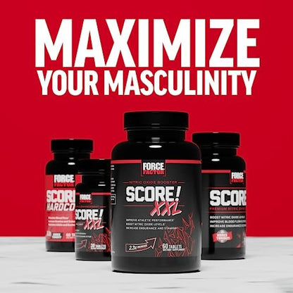 Force Factor Score! XXL Stickstoffmonoxid-Booster für Männer mit L-Citrullin, Bockshornklee, Schwarzer Maca & Tribulus Terrestris – 60 Tabletten
