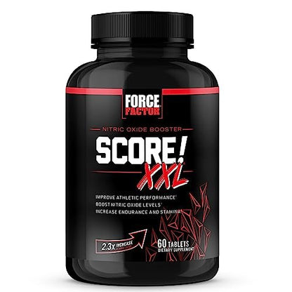 Force Factor Score! XXL Stickstoffmonoxid-Booster für Männer mit L-Citrullin, Bockshornklee, Schwarzer Maca & Tribulus Terrestris – 60 Tabletten