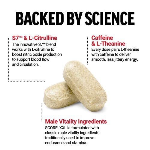 Force Factor Score! XXL Stickstoffmonoxid-Booster für Männer mit L-Citrullin, Bockshornklee, Schwarzer Maca & Tribulus Terrestris – 60 Tabletten