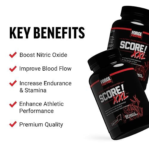 Force Factor Score! XXL Stickstoffmonoxid-Booster für Männer mit L-Citrullin, Bockshornklee, Schwarzer Maca & Tribulus Terrestris – 60 Tabletten