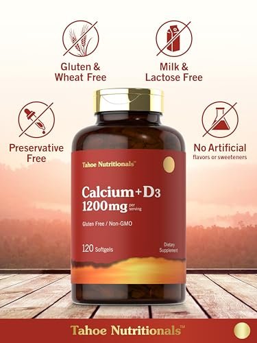 Carlyle Calcium 1200 mg mit Vitamin D3 | 120 Softgels | Nahrungsergänzungsmittel für Männer und Frauen | Nicht-GVO & Glutenfrei