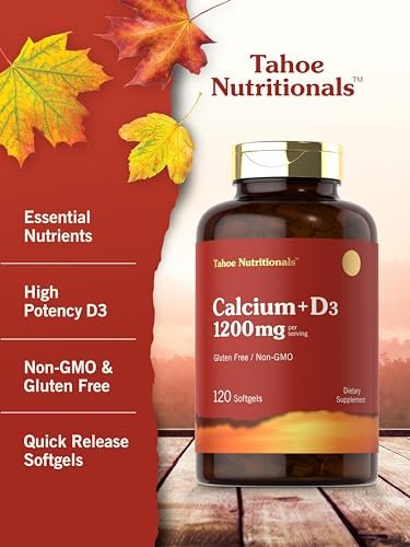 Carlyle Calcium 1200 mg mit Vitamin D3 | 120 Softgels | Nahrungsergänzungsmittel für Männer und Frauen | Nicht-GVO & Glutenfrei