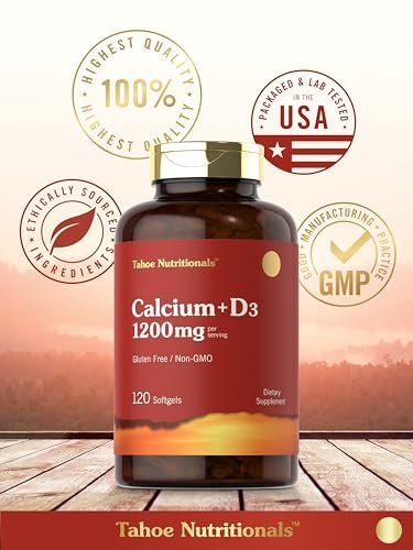 Carlyle Calcium 1200 mg mit Vitamin D3 | 120 Softgels | Nahrungsergänzungsmittel für Männer und Frauen | Nicht-GVO & Glutenfrei
