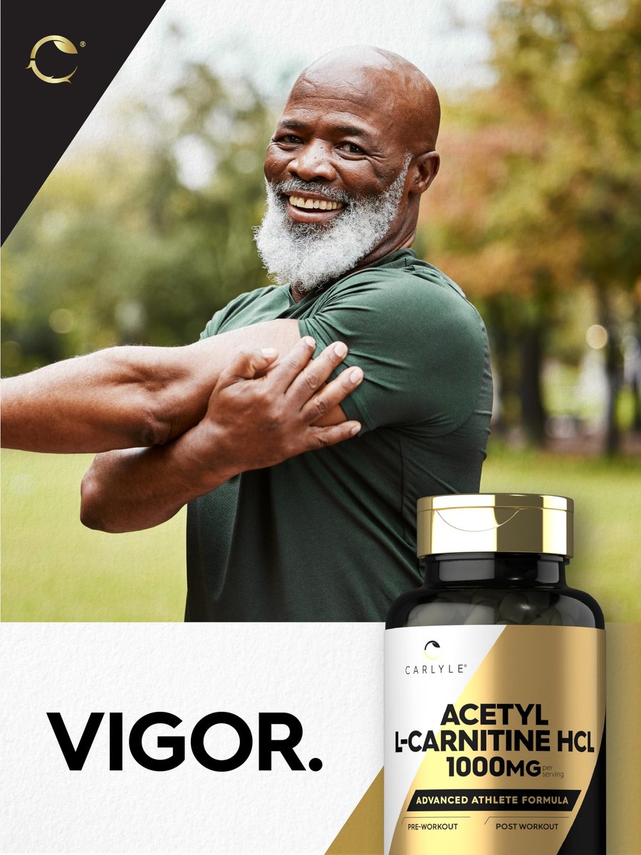 Carlyle Acetyl-L-Carnitin HCL | 1000 mg | 100 Kapseln | Fortschrittliche Athleten-Formel | Pre-Workout Ergänzung | Nicht-GVO & Glutenfrei