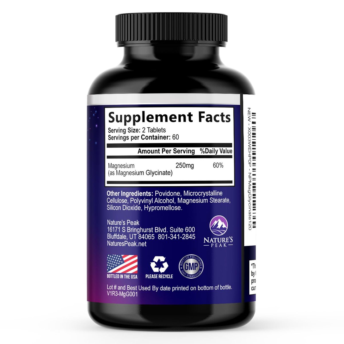 Magnesiumglycinat Kapseln - 100% cheliert & gereinigt - für Ruhe, Schlafunterstützung, Herzgesundheit, Muskeln & Knochenstärke - Beste Absorption - Hergestellt in USA - 120 Tabletten
