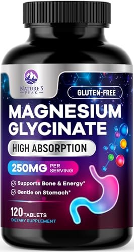 Magnesiumglycinat Kapseln - 100% cheliert & gereinigt - für Ruhe, Schlafunterstützung, Herzgesundheit, Muskeln & Knochenstärke - Beste Absorption - Hergestellt in USA - 120 Tabletten