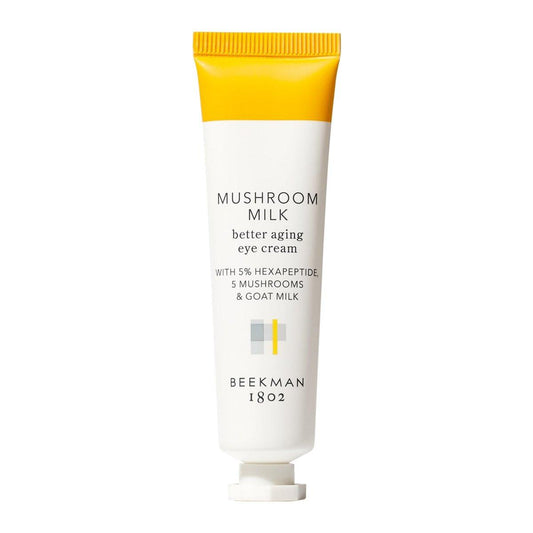 Beekman 1802 Mushroom Goat Milk Eye Cream – Klinisch getestete Anti-Aging Augenpflege gegen Tränensäcke & Fältchen mit Hexapeptid und Schneepilzen – Duftfrei, Tierversuchsfrei