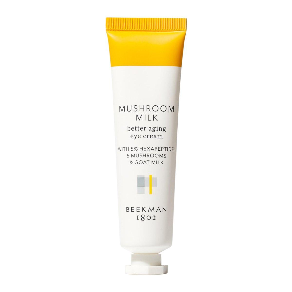 Beekman 1802 Mushroom Goat Milk Eye Cream – Klinisch getestete Anti-Aging Augenpflege gegen Tränensäcke & Fältchen mit Hexapeptid und Schneepilzen – Duftfrei, Tierversuchsfrei
