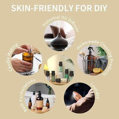 MISIJI Essential Öle Set Top 6 Aromatherapie-Öle für Diffuser für Zuhause, Lufterfrischer Diffuser Öle Düfte für Aromatherapie, Wäsche, Kerzen- & Seifenherstellung, Luftbefeuchter 6 x 10 ml