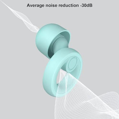Jayine Ohrstöpsel für Geräuschunterdrückung – 30 dB Lärmreduzierung, 8 Größen, Silikon-Ohrstöpsel für Schlaf, Konzerte, Arbeit, Studium, mit Aufbewahrungsbox (T-Blau)