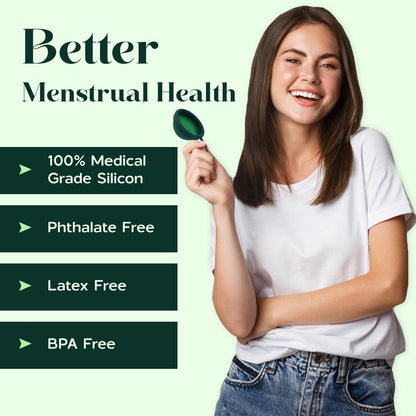 SHORDY Wiederverwendbare Menstruationsscheibe Set aus 2 (Klein & Groß), 100% medizinisches Silikon, Flexibel & Auslaufsicher, Umweltfreundliche Damenhygiene | Alternative zu Tampons, Binden & Menstruationstassen (Grün)