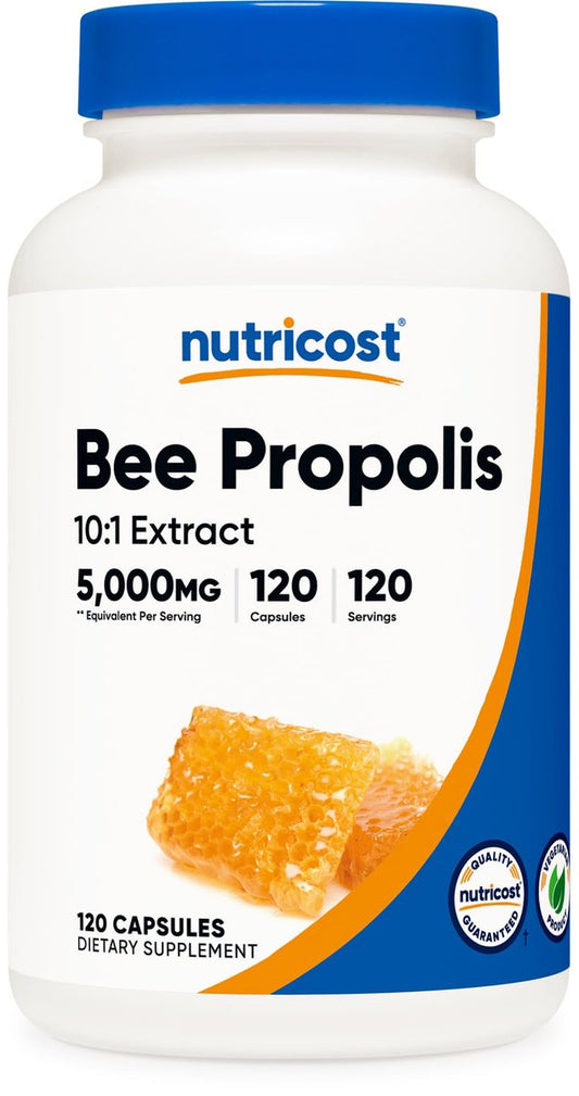 Nutricost Bienenpropolis Extrakt 120 Kapseln – 120 Portionen pro Flasche – Glutenfrei & GVO-frei, Vegetarisches Nahrungsergänzungsmittel