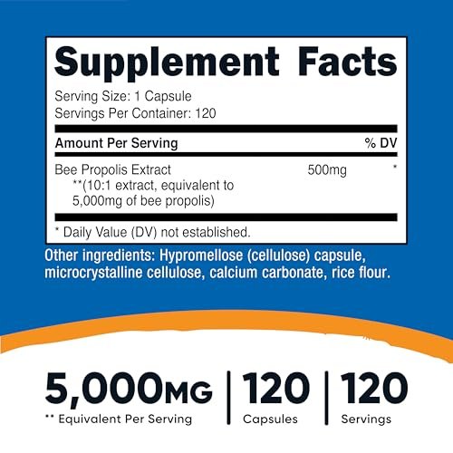Nutricost Bienenpropolis Extrakt 120 Kapseln – 120 Portionen pro Flasche – Glutenfrei & GVO-frei, Vegetarisches Nahrungsergänzungsmittel