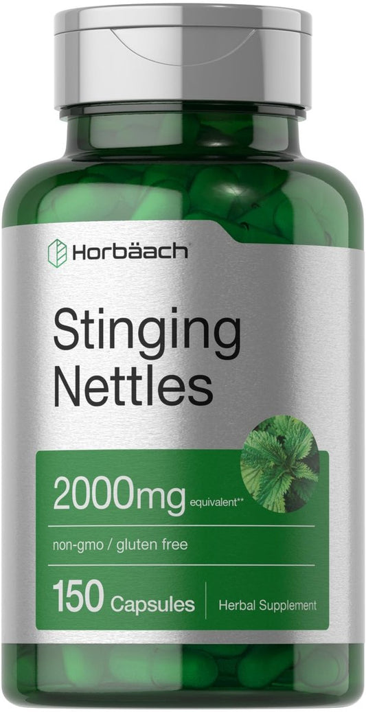 Horbäach Brennnessel Kapseln | 150 Stück | Pflanzlicher Blattextrakt | Non-GMO, Glutenfrei