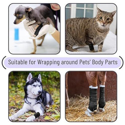 Mr. Pen Selbstklebende elastische Bandage, 2" x 5 Yards, 6er-Pack, Schwarz – Sportbandage für Handgelenk, Knöchel, Tierpflege – hoch dehnbar, selbsthaftend