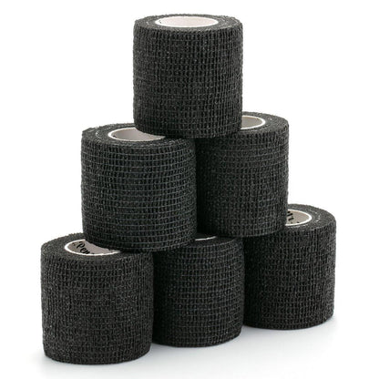 Mr. Pen Selbstklebende elastische Bandage, 2" x 5 Yards, 6er-Pack, Schwarz – Sportbandage für Handgelenk, Knöchel, Tierpflege – hoch dehnbar, selbsthaftend