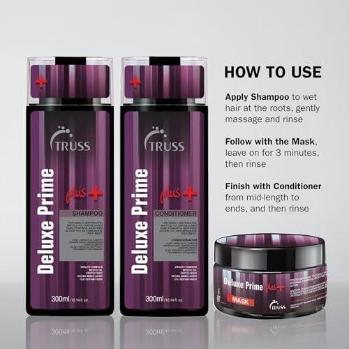 TRUSS Deluxe Prime + Deep Conditioner - Anti-Frizz & Geschädigtes Haar Treatment - Feuchtigkeitsspendender Conditioner für wiederhergestellten Haarglanz - Leistungsstarke Haarpflege mit Anti-Bruch-Effekt (295 ml)