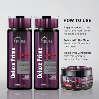 TRUSS Deluxe Prime + Deep Conditioner - Anti-Frizz & Geschädigtes Haar Treatment - Feuchtigkeitsspendender Conditioner für wiederhergestellten Haarglanz - Leistungsstarke Haarpflege mit Anti-Bruch-Effekt (295 ml)