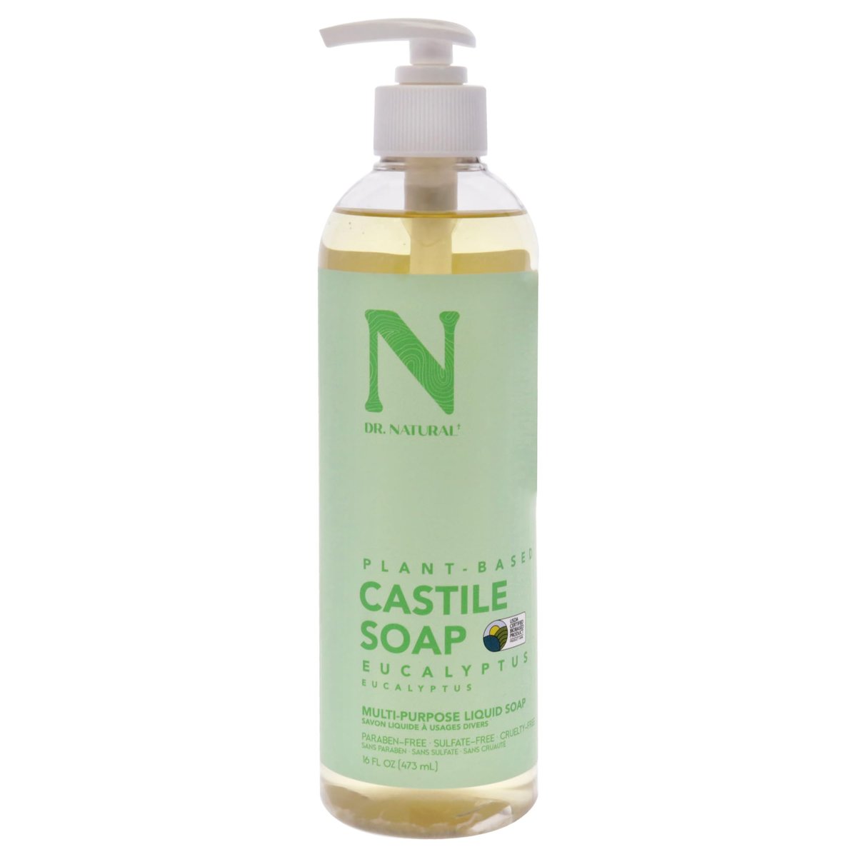 Dr. Natural Eukalyptus Flüssigseife - Mehrzweck Körperwäsche, Shampoo und Gesichtsreiniger - Feuchtigkeitsspendende Seife für Haut, Haare, Haustiere und Haushalt - 473 ml
