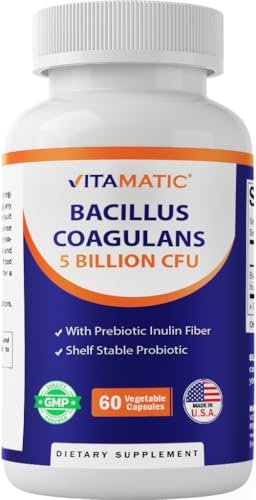 Vitamatic Bacillus Coagulans Probiotikum – Regalstabil, 60 Kapseln, fördert die Verdauungsgesundheit