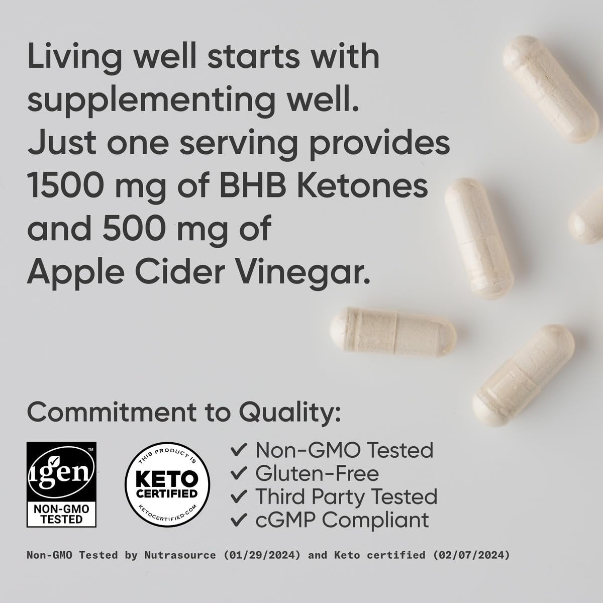 Sports Research® Keto Plus ACV Kapseln – Diätunterstützung mit 500 mg Apfelessig & 1500 mg goBHB® Exogenen Ketonen – Glutenfrei & Keto-zertifiziert – 120 vegane Kapseln