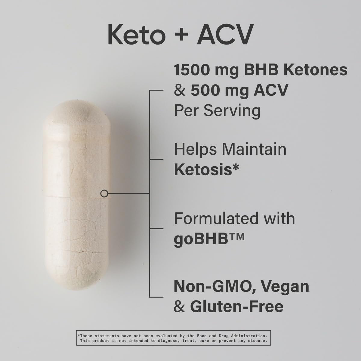 Sports Research® Keto Plus ACV Kapseln – Diätunterstützung mit 500 mg Apfelessig & 1500 mg goBHB® Exogenen Ketonen – Glutenfrei & Keto-zertifiziert – 120 vegane Kapseln