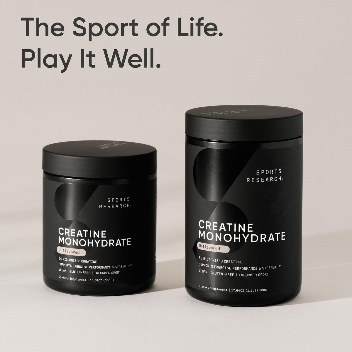 Sports Research Creatin-Monohydrat – 5 g mikronisiertes Creatin für Muskelaufbau, Leistungssteigerung und Erholung – 300 g (10,58 Unzen)